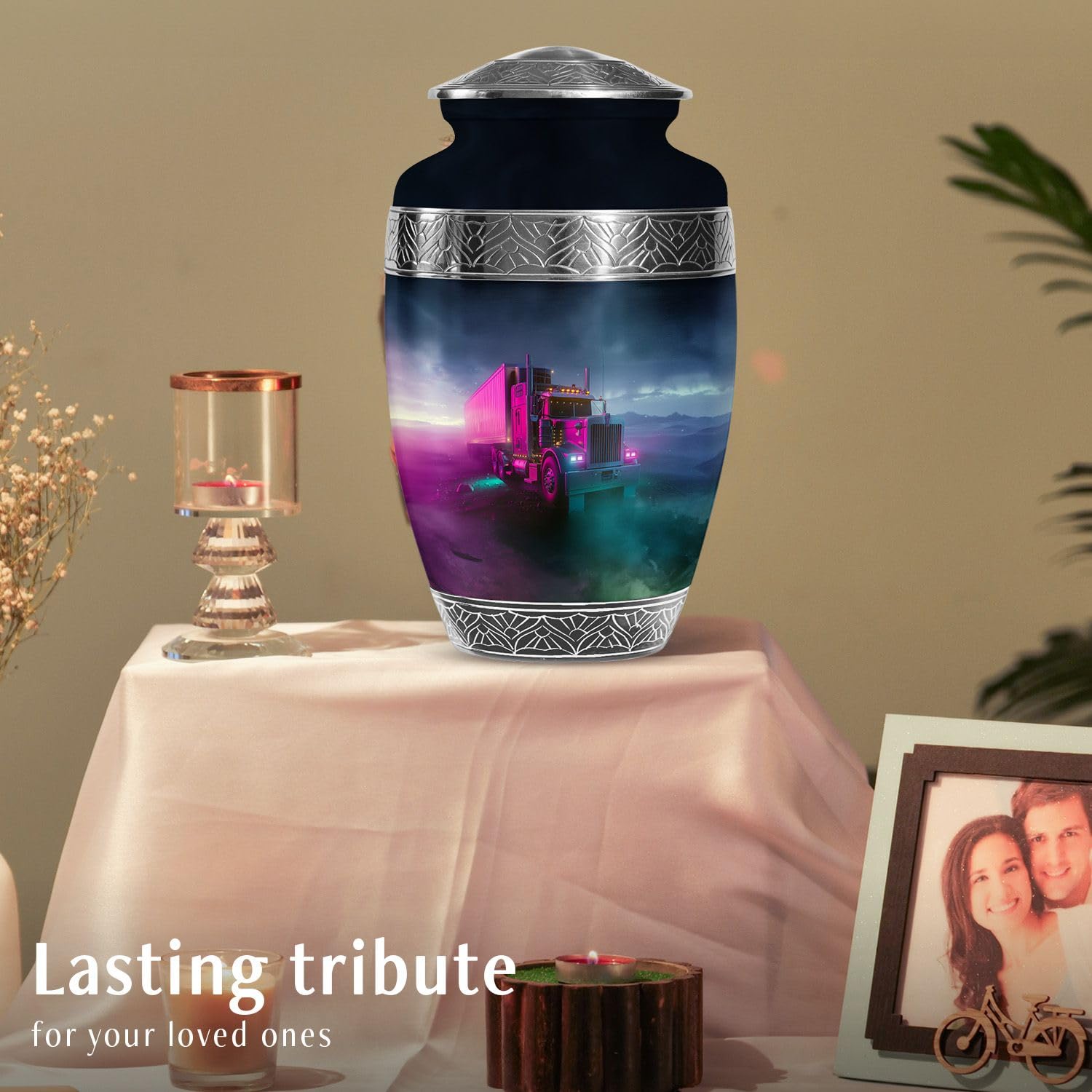 SUBSH Truck Urn Large 10 Inch - Urns for Human Ashes Adult Man - Funeral Cremation Urn for Ashes for Dad - Decorative Urns for Women - Unique Memorial Urns for Ashes Adult Male - Ashes Urn for Mom - Image 5