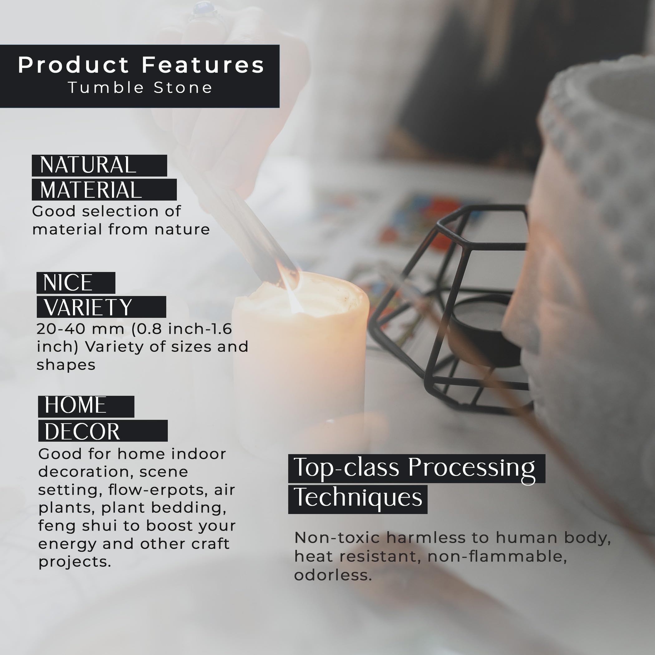 SUBSH Tumbled Healing Crystal Set- Tumbled Stones and Crystals Bulk - Healing Stone Collection - Chrysocolla Tumbled - Reiki Supplies - Crystals Decor - Crystal Gifts - Decorated Rocks (10 Pcs) - Image 5