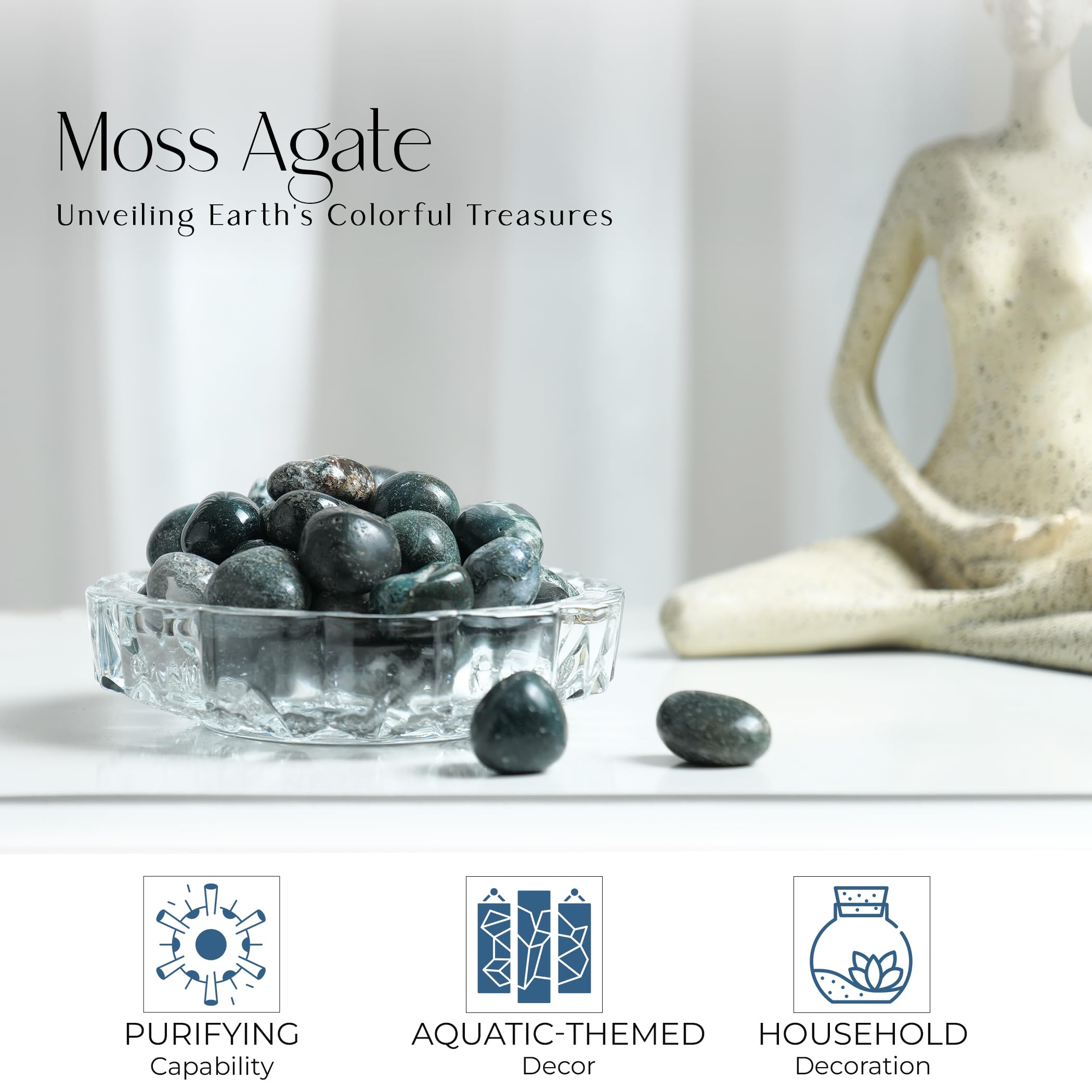 SUBSH Tumbled Healing Crystal Set- Tumbled Stones and Crystals Bulk - Healing Stone Collection - Chrysocolla Tumbled - Reiki Supplies - Crystals Decor - Crystal Gifts - Decorated Rocks (10 Pcs) - Image 5