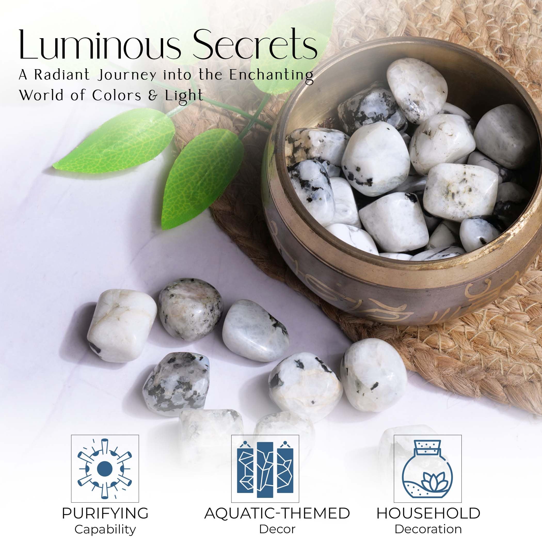 SUBSH Tumbled Healing Crystal Set- Tumbled Stones and Crystals Bulk - Healing Stone Collection - Chrysocolla Tumbled - Reiki Supplies - Crystals Decor - Crystal Gifts - Decorated Rocks (10 Pcs) - Image 4