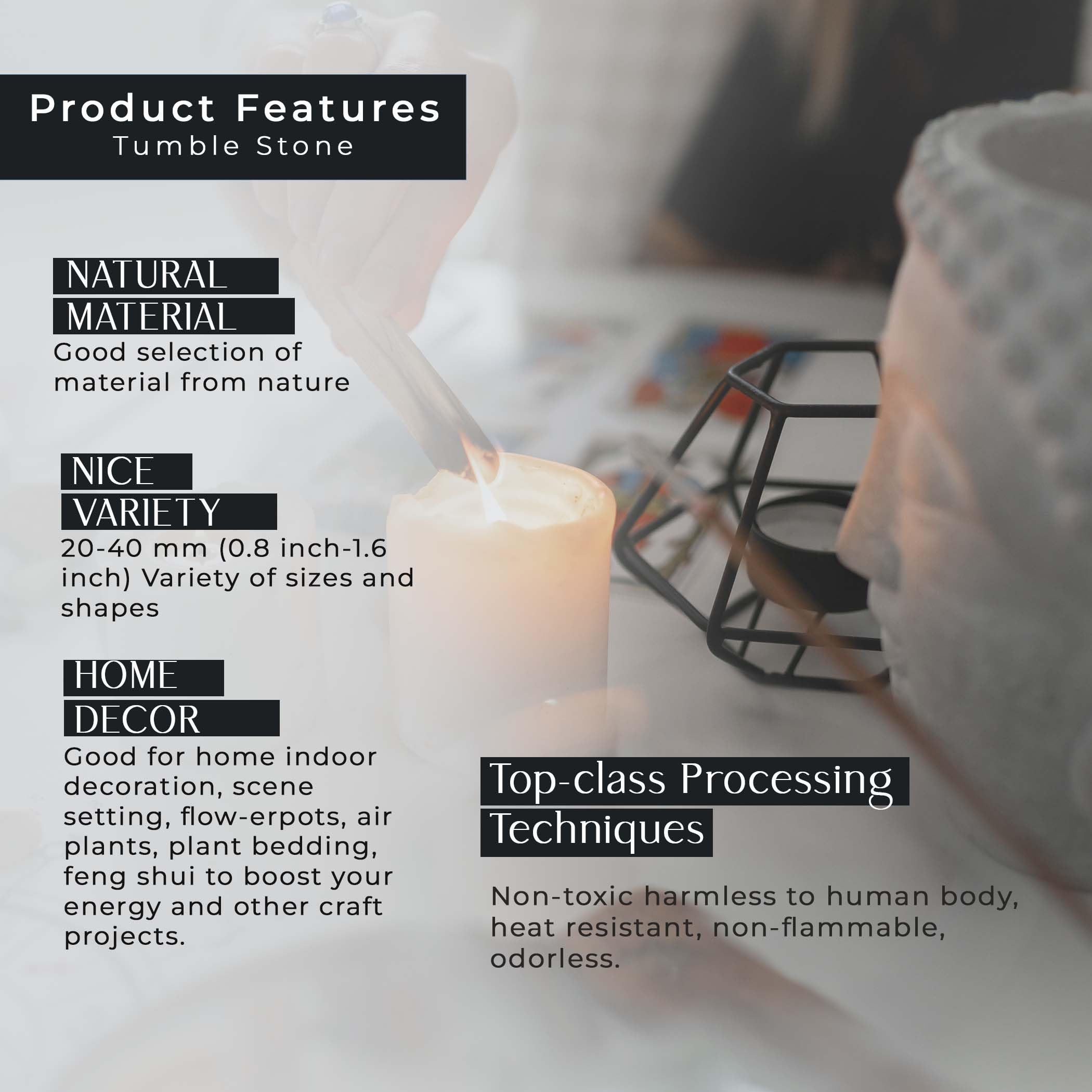 SUBSH Tumbled Healing Crystal Set- Tumbled Stones and Crystals Bulk - Healing Stone Collection - Chrysocolla Tumbled - Reiki Supplies - Crystals Decor - Crystal Gifts - Decorated Rocks (10 Pcs) - Image 6