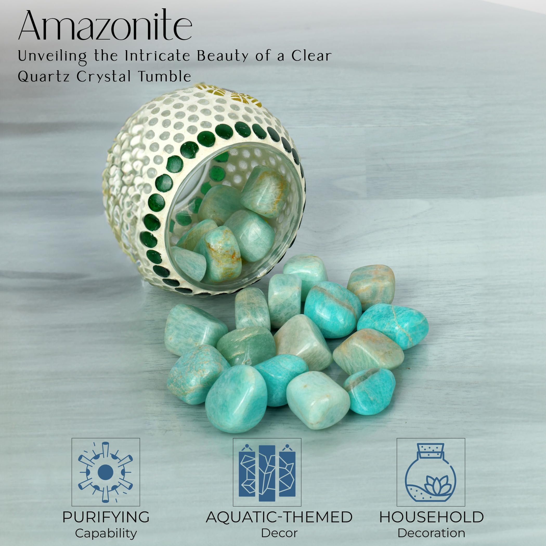 SUBSH Tumbled Healing Crystal Set- Tumbled Stones and Crystals Bulk - Healing Stone Collection - Chrysocolla Tumbled - Reiki Supplies - Crystals Decor - Crystal Gifts - Decorated Rocks (10 Pcs) - Image 7