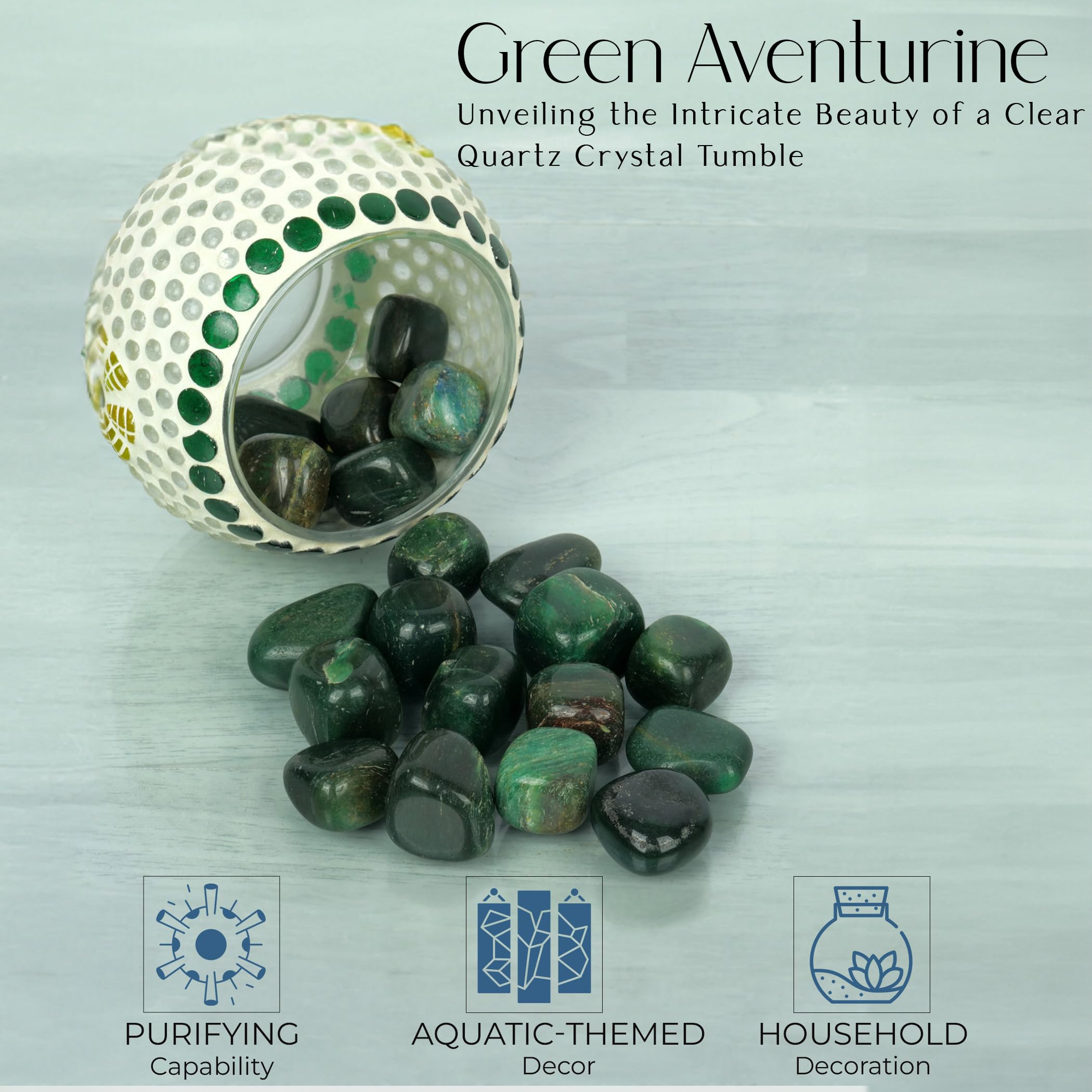 SUBSH Tumbled Healing Crystal Set- Tumbled Stones and Crystals Bulk - Healing Stone Collection - Chrysocolla Tumbled - Reiki Supplies - Crystals Decor - Crystal Gifts - Decorated Rocks (10 Pcs) - Image 6