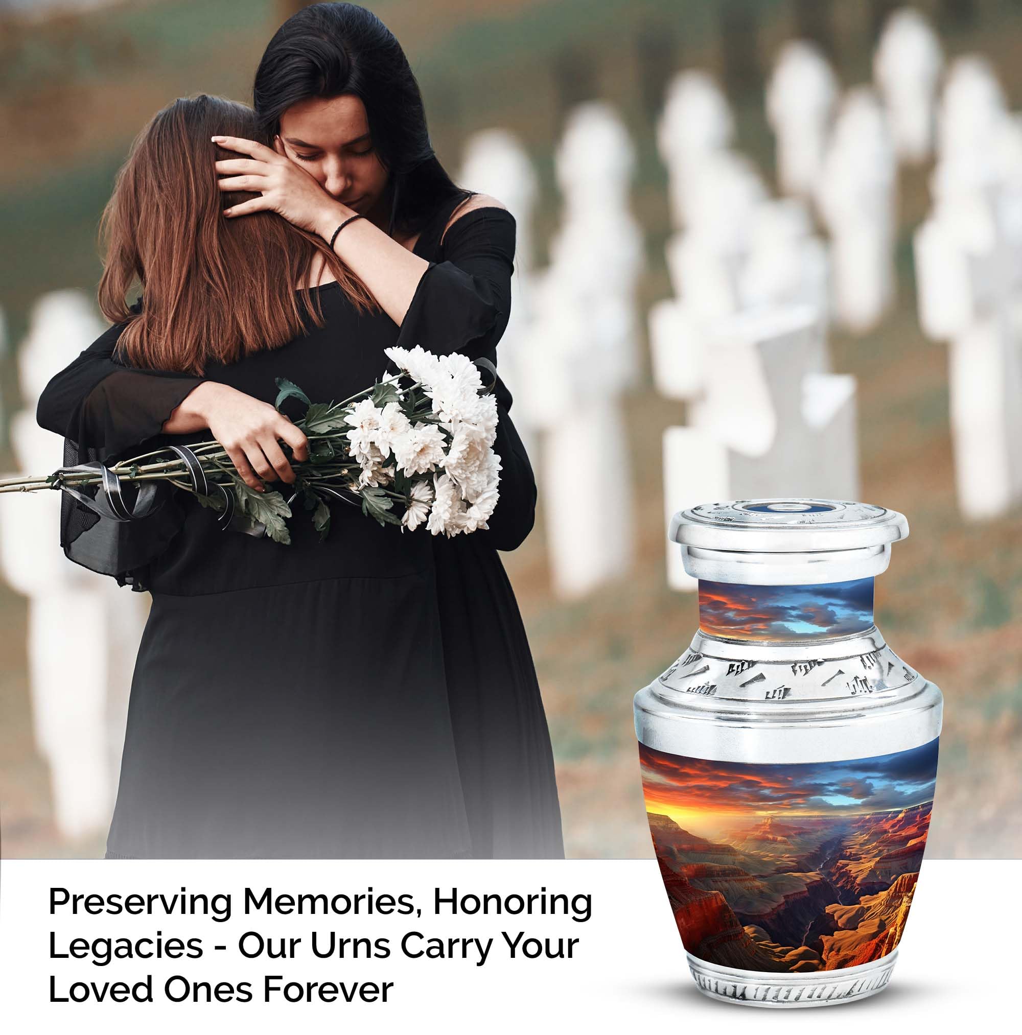 Sunset Majesty Over The Grand Canyon, Urn for Ashes Adult Male & Female Small, Cremation Keepsake Urns, Mini Keepsake Funeral Urn, Funeral Urns 3'' - Image 4