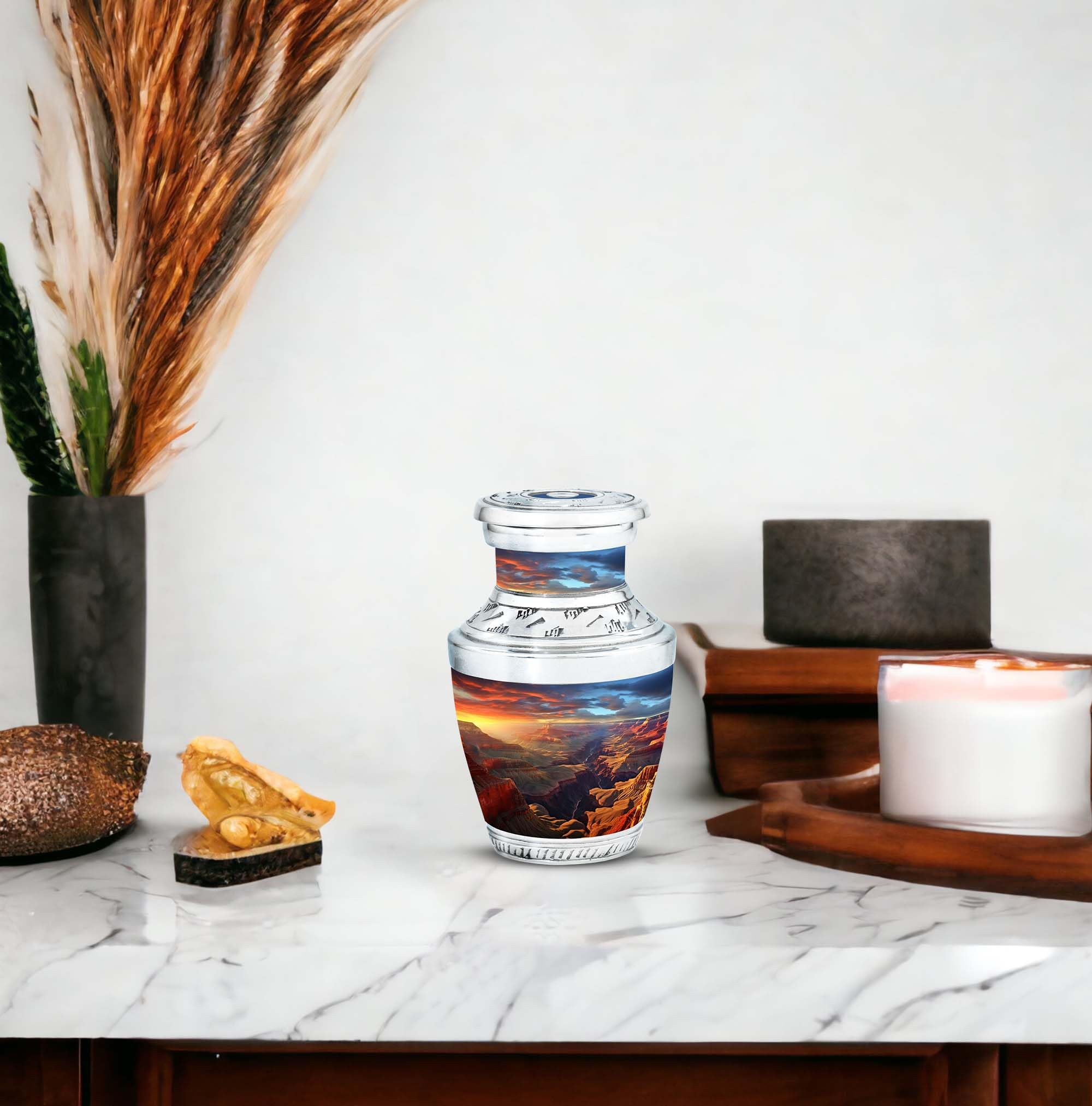 Sunset Majesty Over The Grand Canyon, Urn for Ashes Adult Male & Female Small, Cremation Keepsake Urns, Mini Keepsake Funeral Urn, Funeral Urns 3'' - Image 5