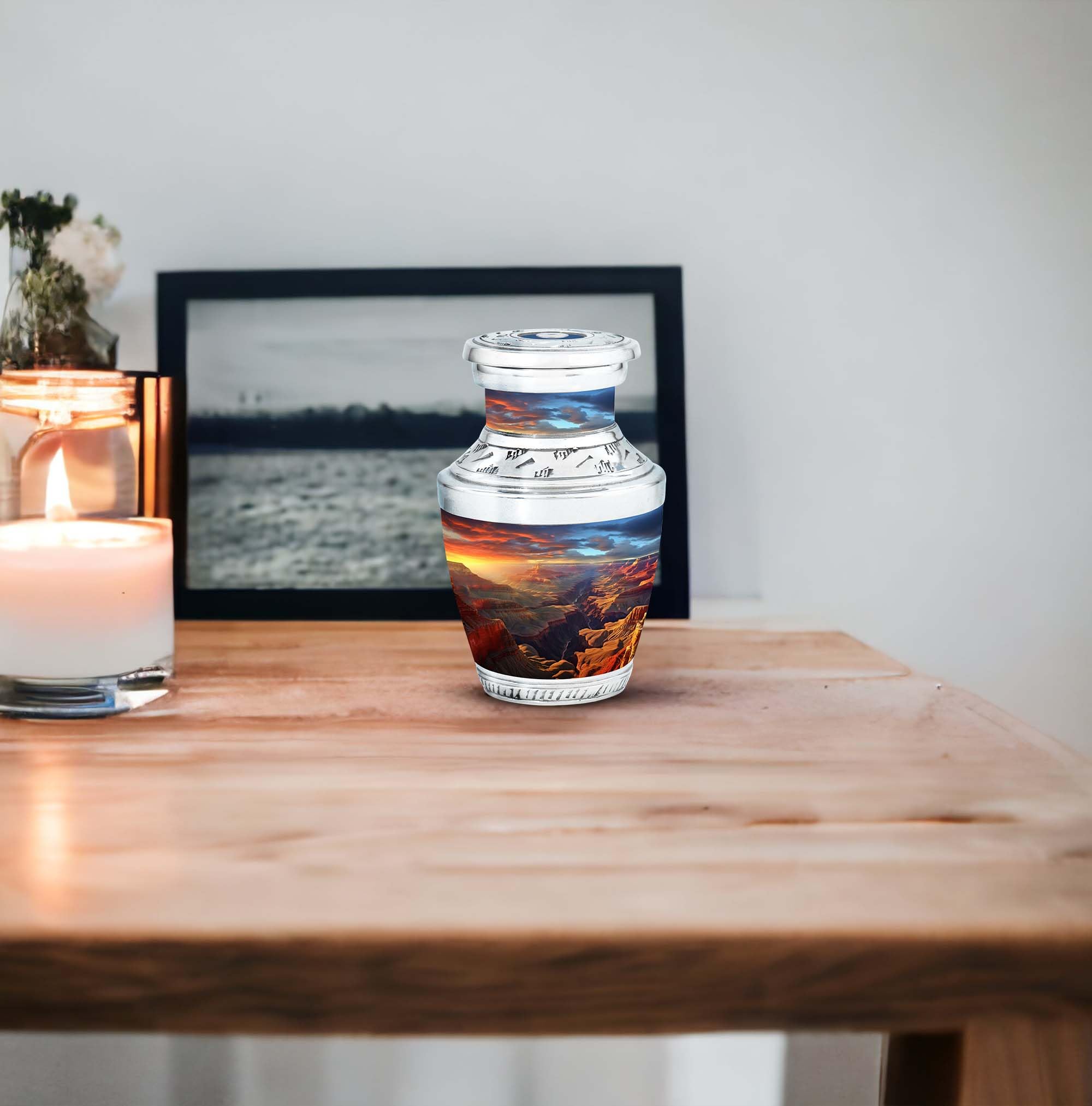 Sunset Majesty Over The Grand Canyon, Urn for Ashes Adult Male & Female Small, Cremation Keepsake Urns, Mini Keepsake Funeral Urn, Funeral Urns 3'' - Image 7